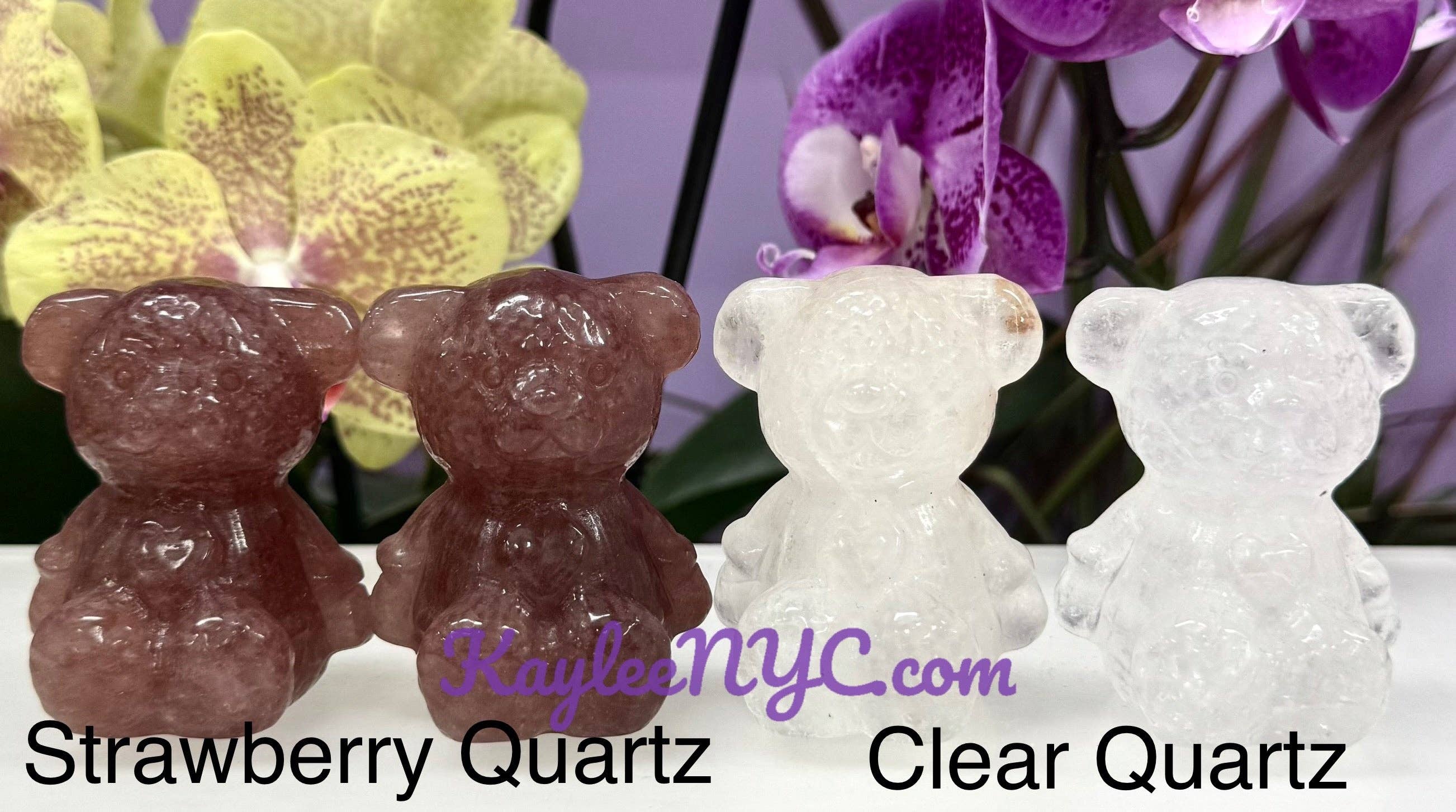 6cm Natural Crystal Teddy Bears Healing Energy