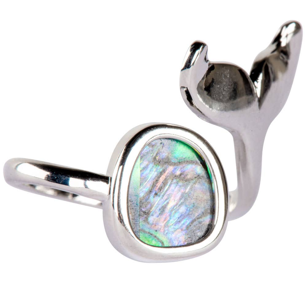 Whale Tail Abalone Adjustable Ring