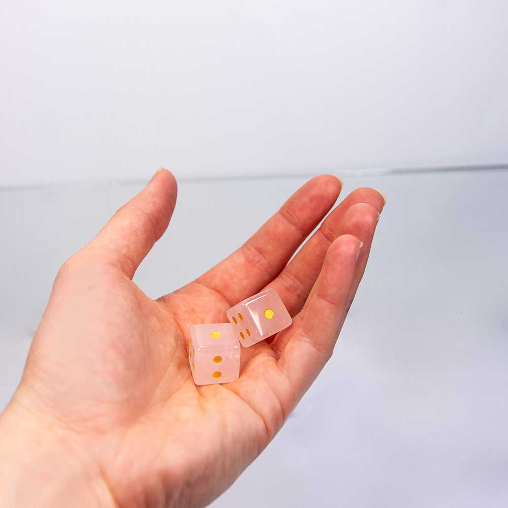 Gemstone Dice - Rose Quartz (Pair): Rose quartz