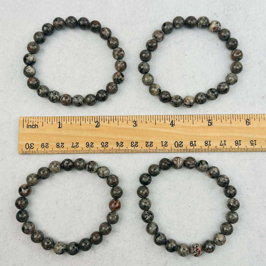 Yooperlite Round Bead Crystal Bracelets - UV Reactive! Gemstone Stretch Bracelet