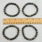 Yooperlite Round Bead Crystal Bracelets - UV Reactive! Gemstone Stretch Bracelet