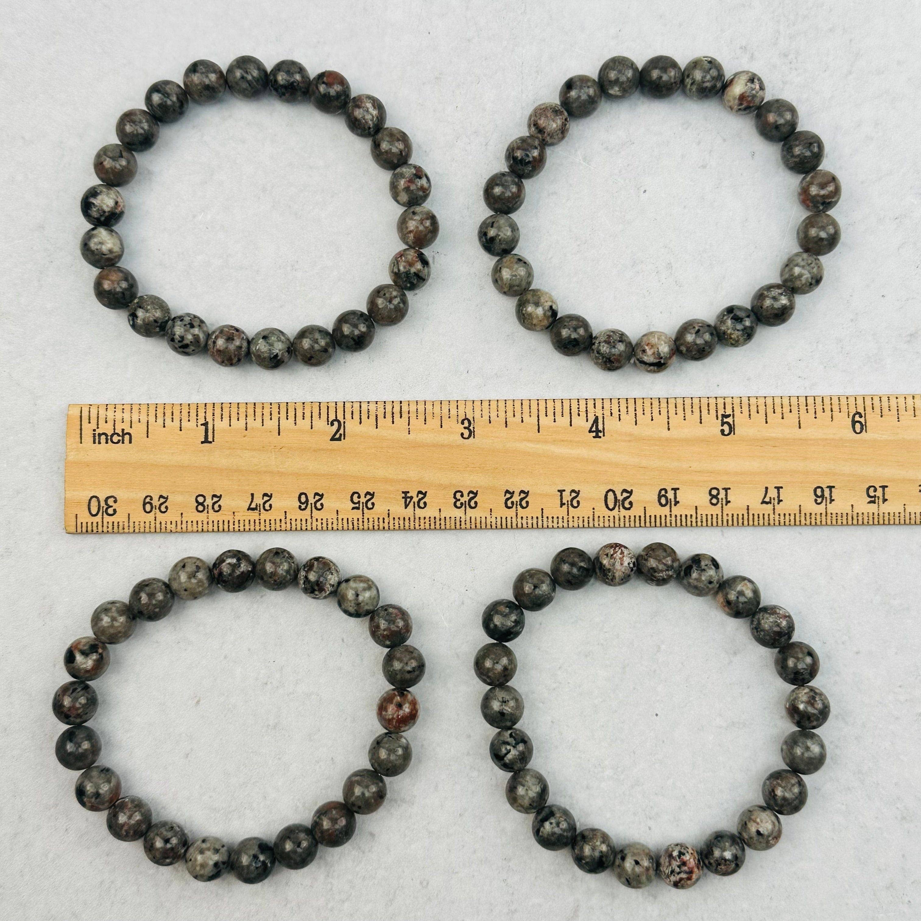 Yooperlite Round Bead Crystal Bracelets - UV Reactive! Gemstone Stretch Bracelet
