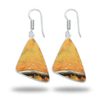 Bumblebee Jasper Earrings – Minimalist Design, Silver-Plated, Handmade