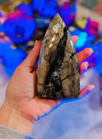 Volcano Agate Teardrop Freeform, UV Reactive Fluorescent: 350-399 Grams