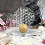 Acrylic Sphere Crystal Holder Moons - Flower of Life