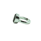 Smoky Quartz Silver Ring Oval Statement Unisex : 8