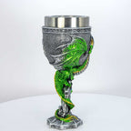 Stainless Steel Chalice - Medieval Dragon w/ Gem (Each): Medieval Dragon