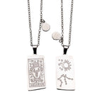 Zodiac Tarot Card & Astrology Necklace: Gold Plated / Aquarius