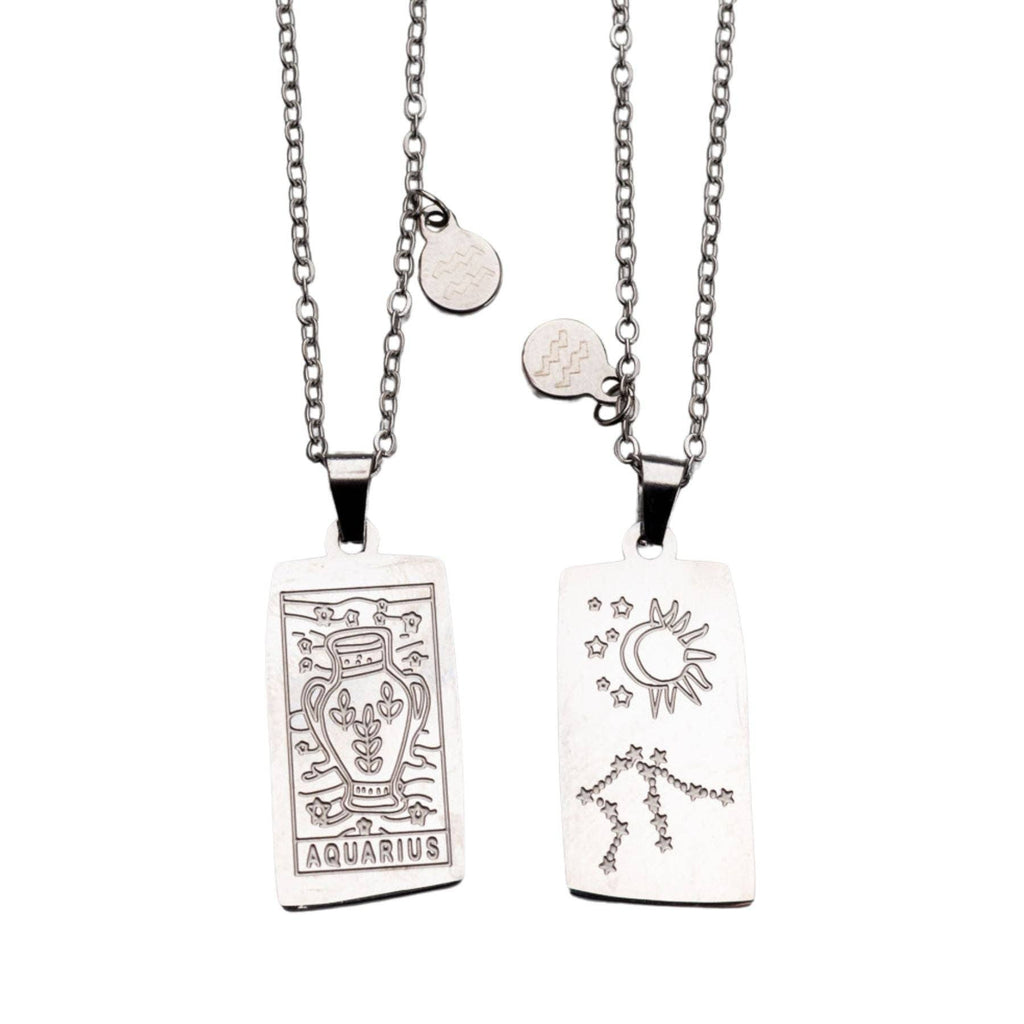 Zodiac Tarot Card & Astrology Necklace: Gold Plated / Gemini