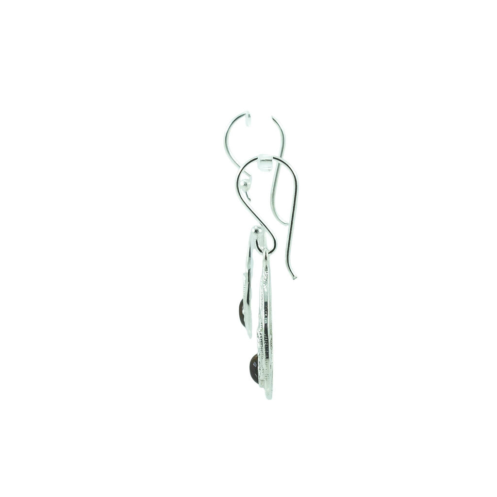 Carnelian Silver Dangling Earrings