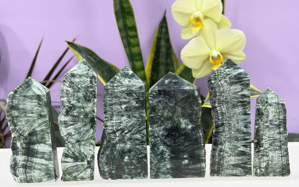 1 lb Natural Seraphinite Tower Obelisk Point Wand Crystal