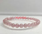 6mm Natural Rose Quartz Crystal Healing Stretch Bracelet