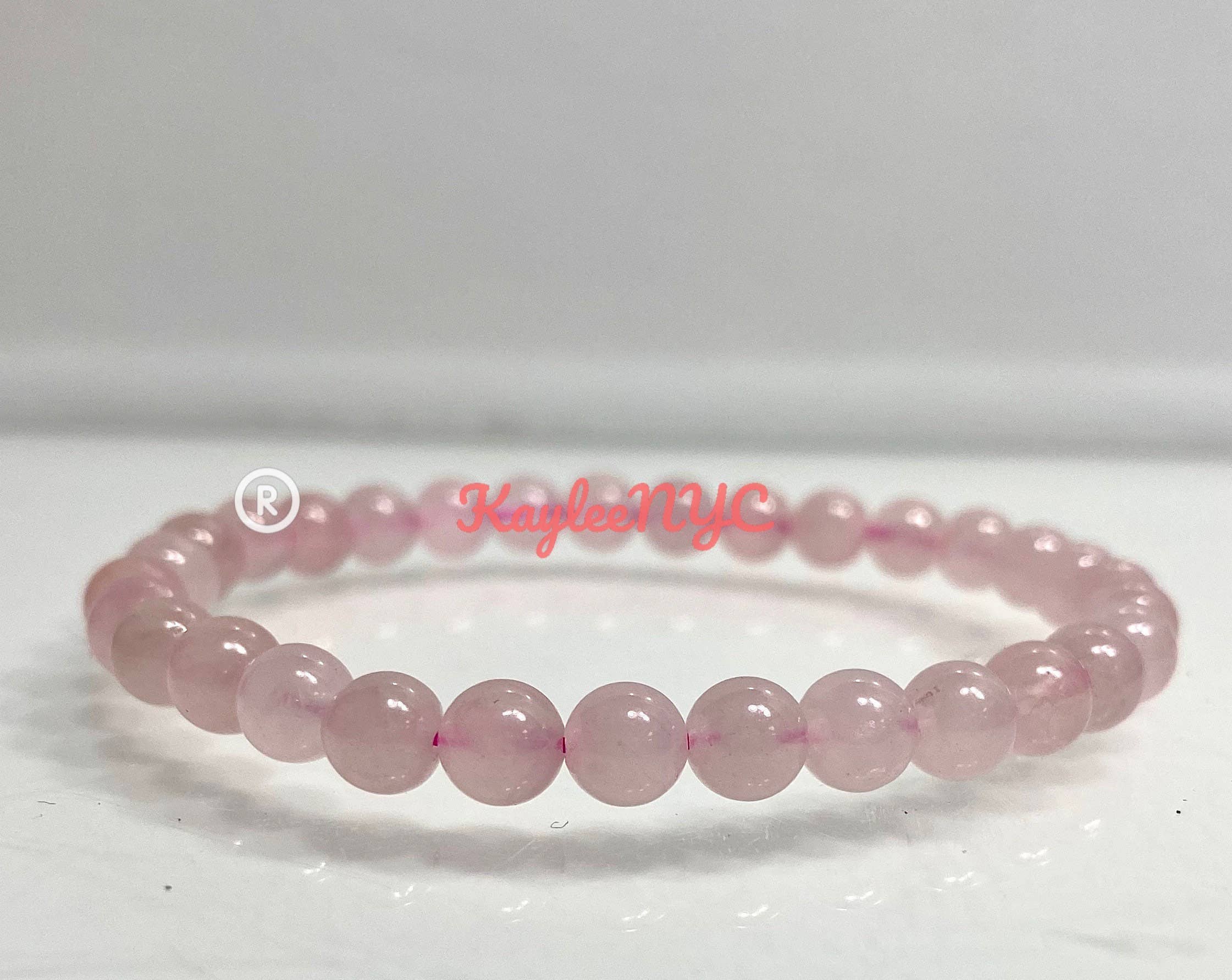 6mm Natural Rose Quartz Crystal Healing Stretch Bracelet