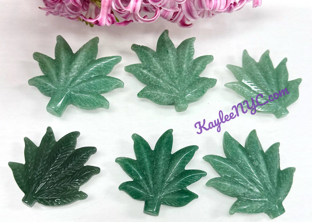 2” Natural Aventurine Pot Leaf for Healing