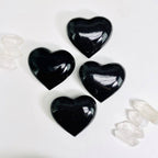 Black Onyx Puff Crystal Hearts
