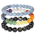 8mm Crystal Gemstone Energy Bead Stretch Bracelets: Labradorite