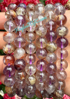 8mm Natural Super 7 Crystal Healing Stretch Bracelet 7.5"