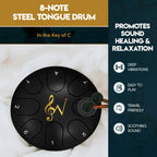 6-Inch 8-Notes Steel Tongue Drum Rain Drum - Malachite Green