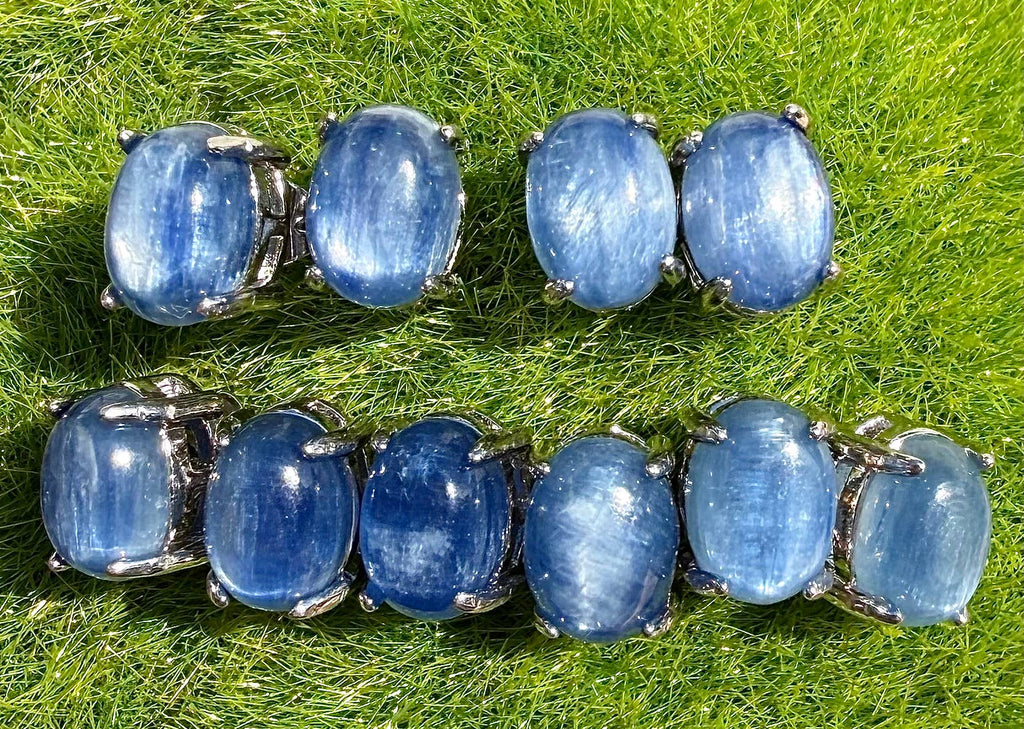 Natural Blue Kyanite Stud Earring 6x8mm