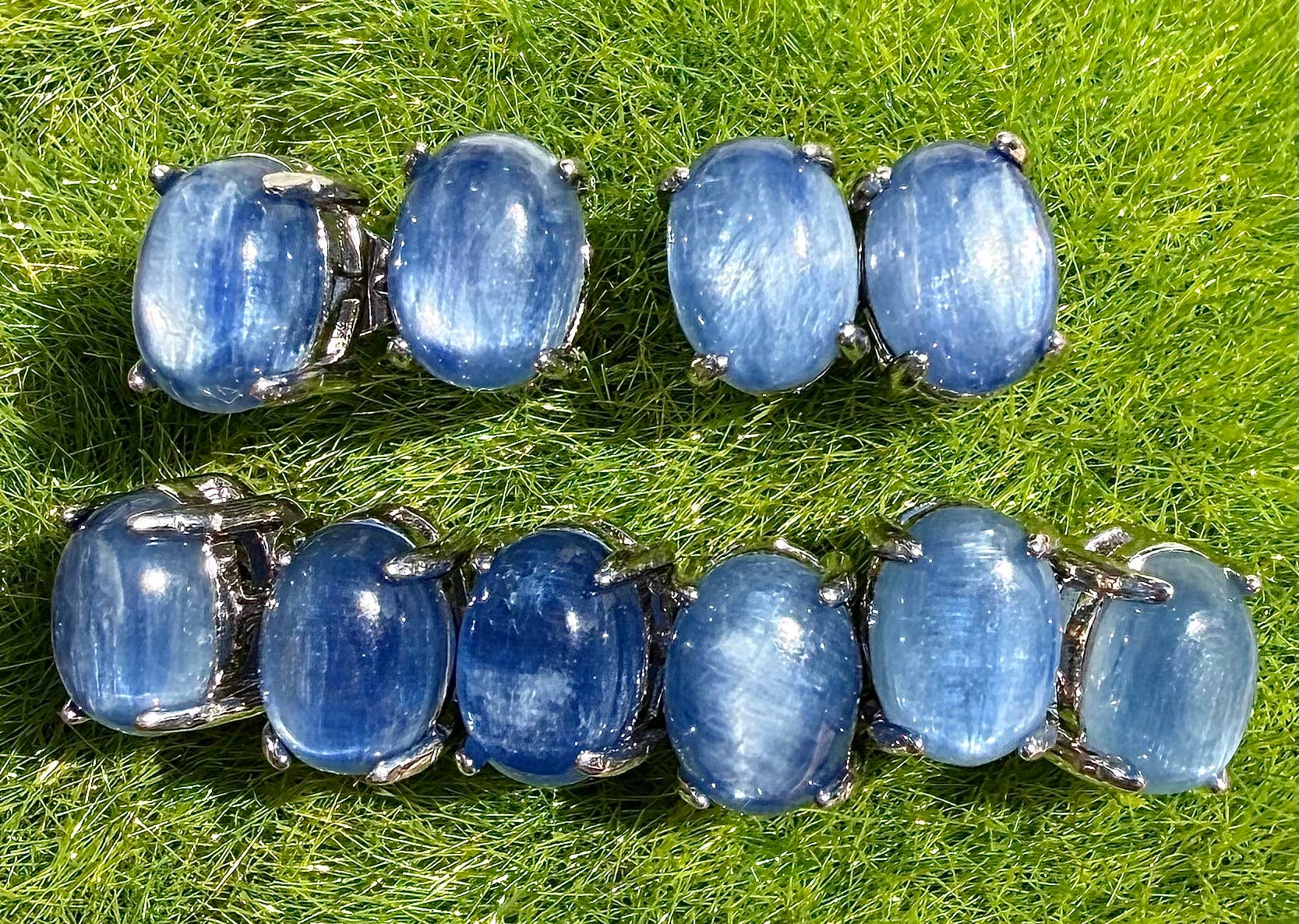 Natural Blue Kyanite Stud Earring 6x8mm