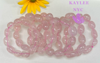 ~15 Rose Quartz Natural Crystal tumble Stretch Bracelet 8”