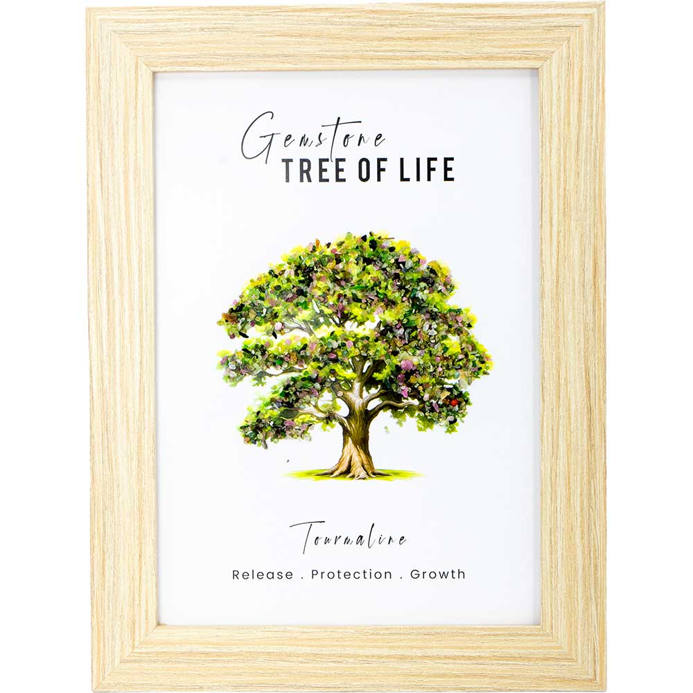Wood Picture Frame Gemstone Tree of Life - Tourmaline (Each): Tree of Life