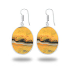 Bumblebee Jasper Earrings – Minimalist Design, Silver-Plated, Handmade