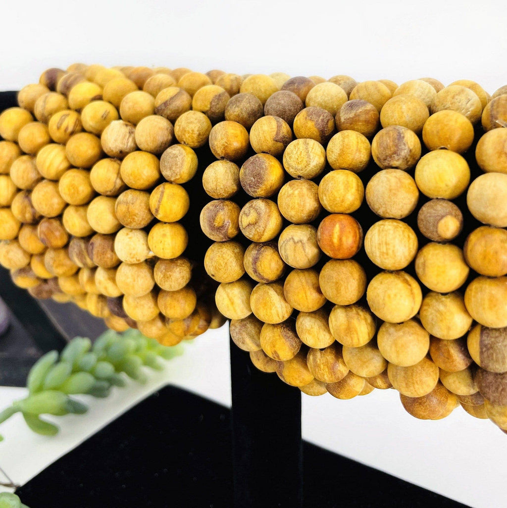 Crystal Palo Santo Round Bead Bracelets  8mm Beads
