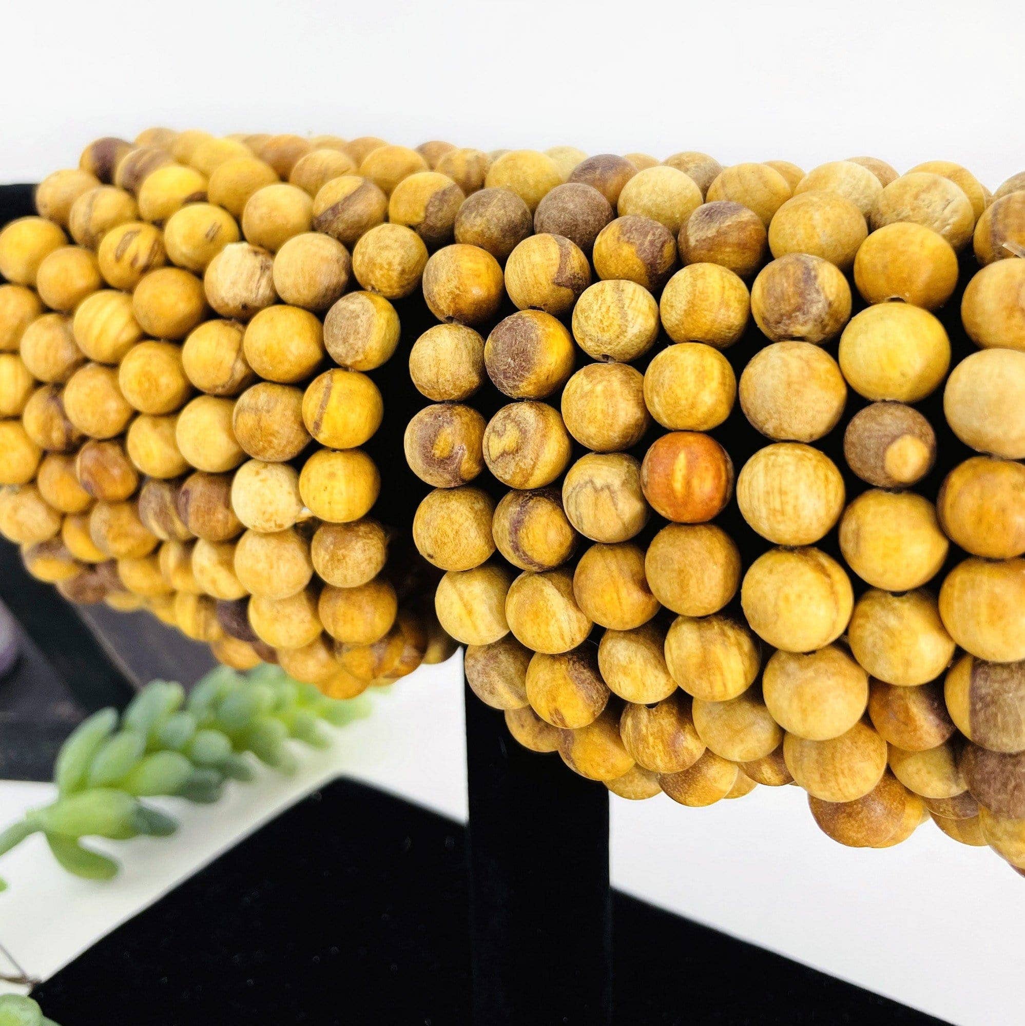 Crystal Palo Santo Round Bead Bracelets  8mm Beads