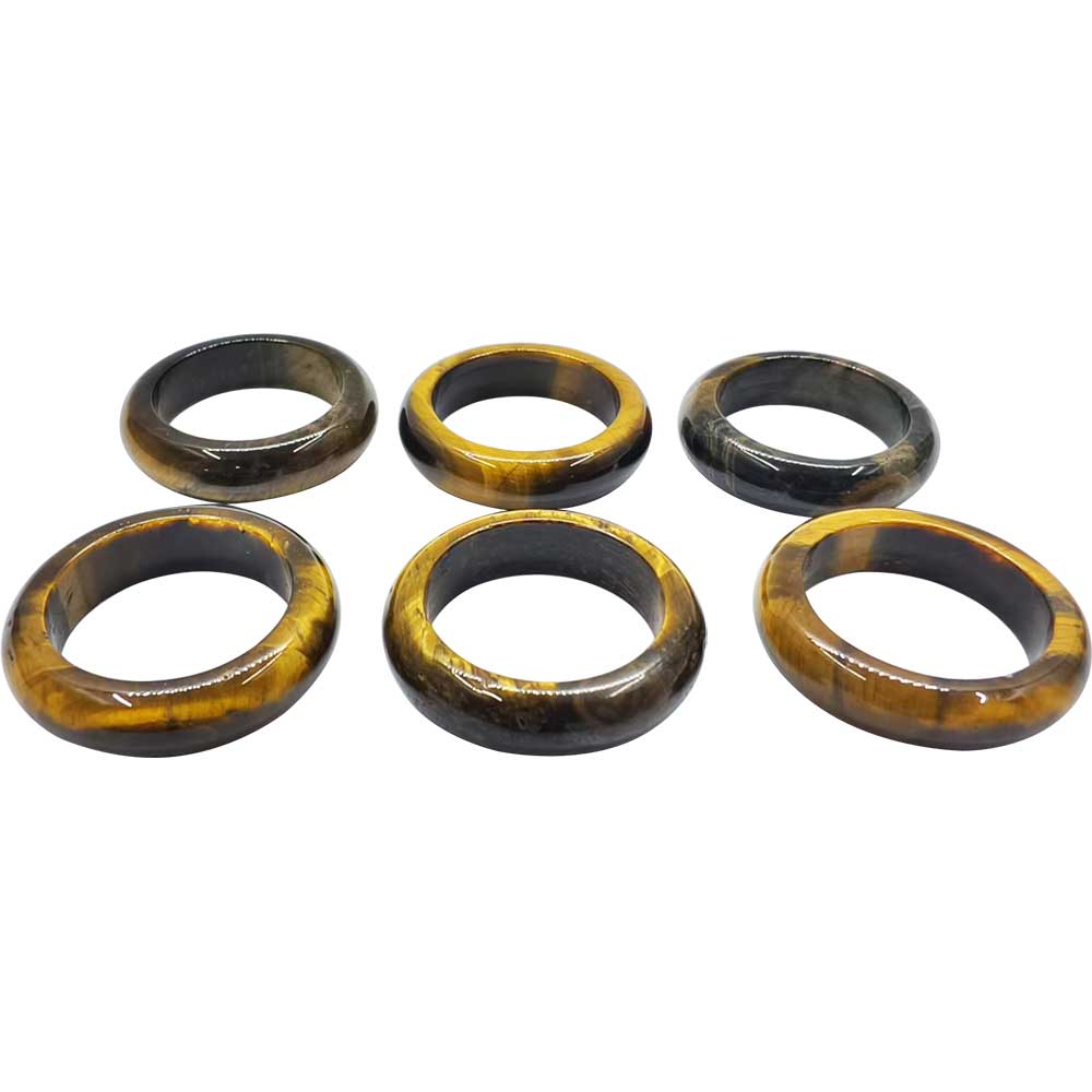 Gemstone Rounded Tiger Eye Band Ring 8 / Tiger Eye