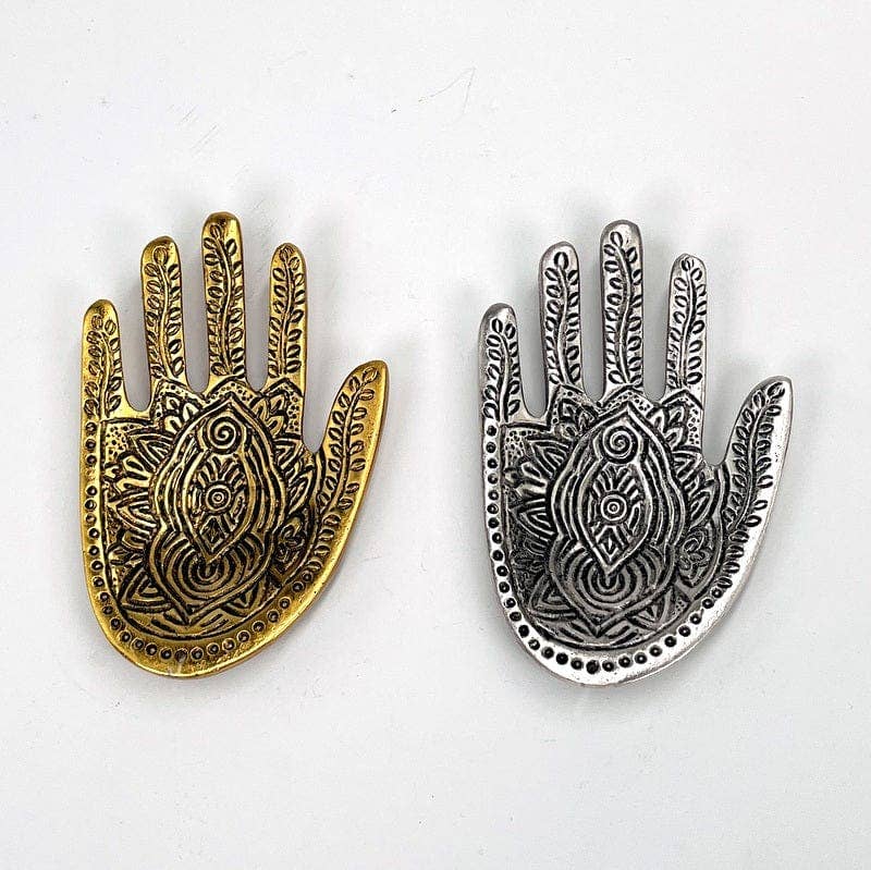 Crystal Hand Incense Holder - Silver or Gold -: Gold