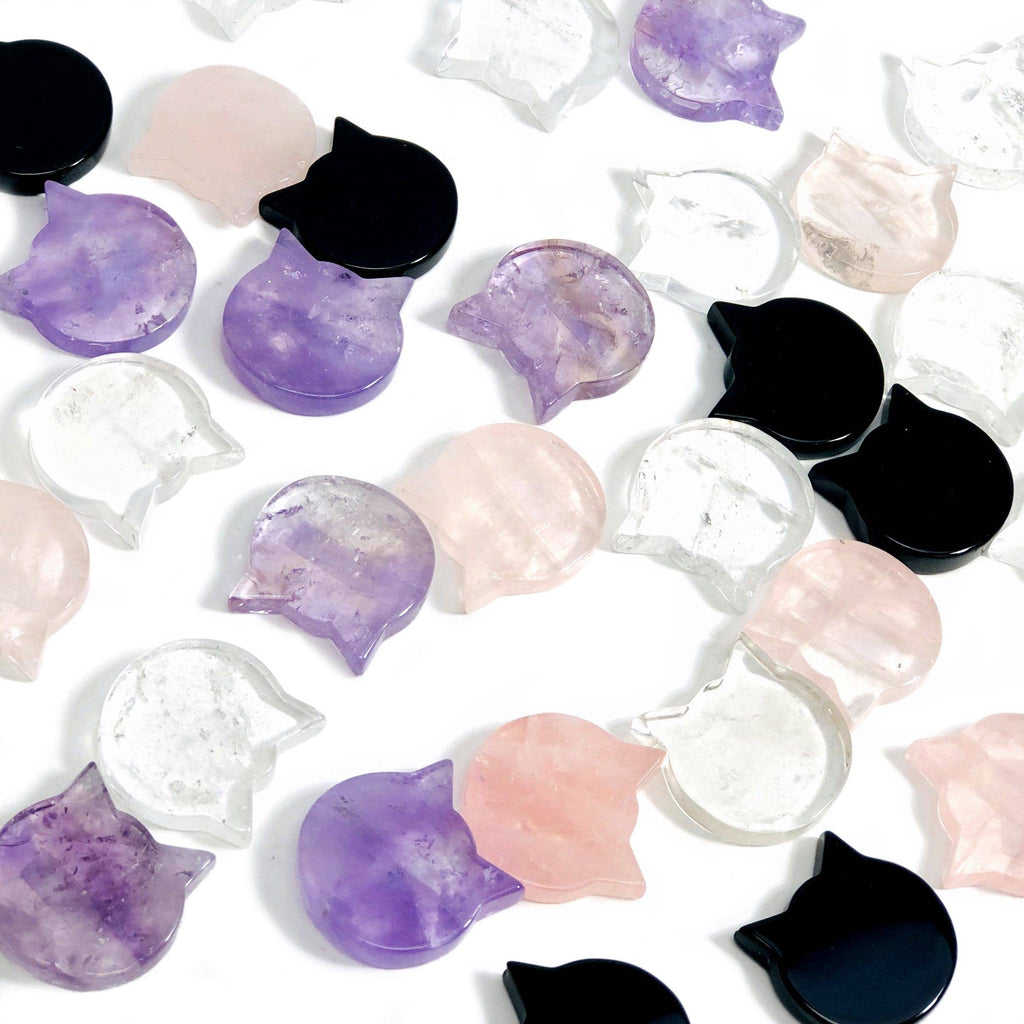 Crystal Spiritual Stone Cat Cabochon Gemstone - Halloween: Crystal Quartz