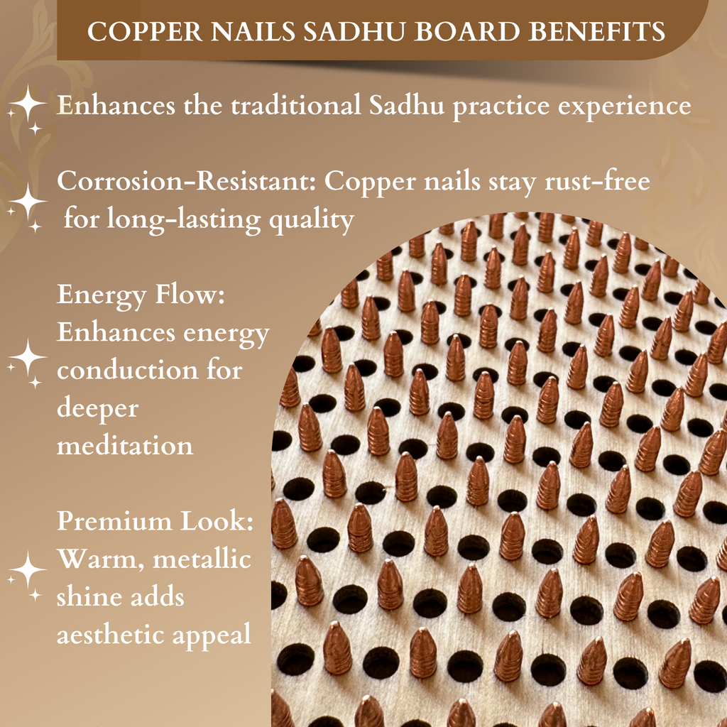 Sadhu Board with Copper Nails, 10mm (0.39 in) – White Gold Color - Most Popular | Tengry