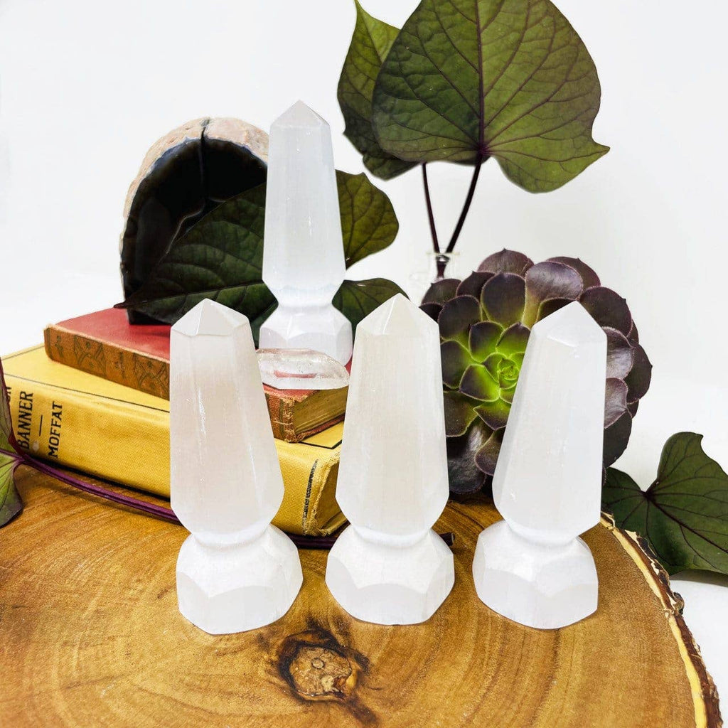 Selenite Crystal Point Spear Tips - 6 sided Stone Point