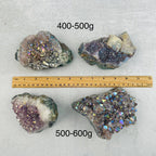 Amethyst Druzy Crystal Cluster with Angel Aura Pearly Finish: 300-400g