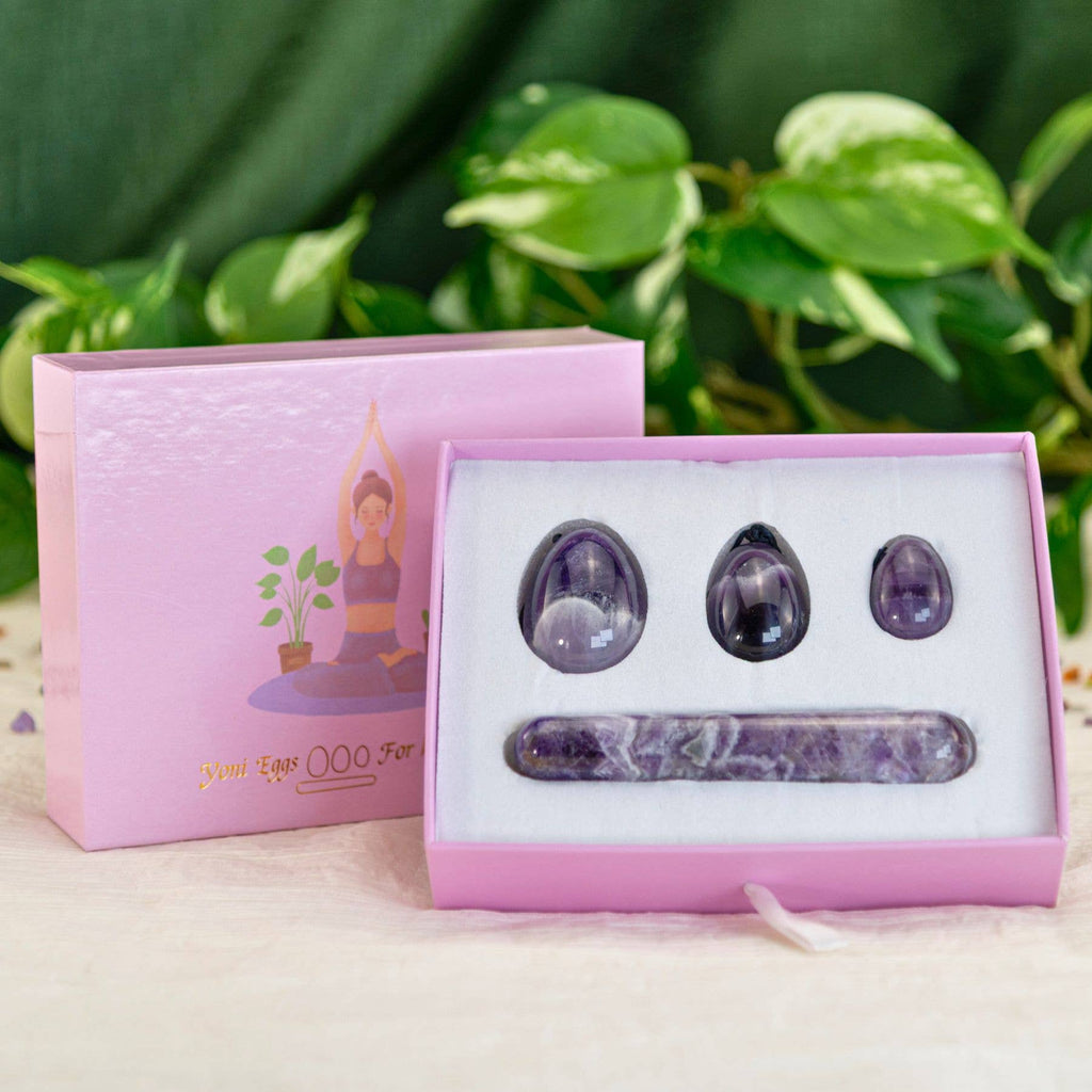 Yoni Eggs: Green Flower Jade / 4pc