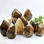 Golden Healer Quartz Crystal Flame Point Cut Base - You Choose #1: 4