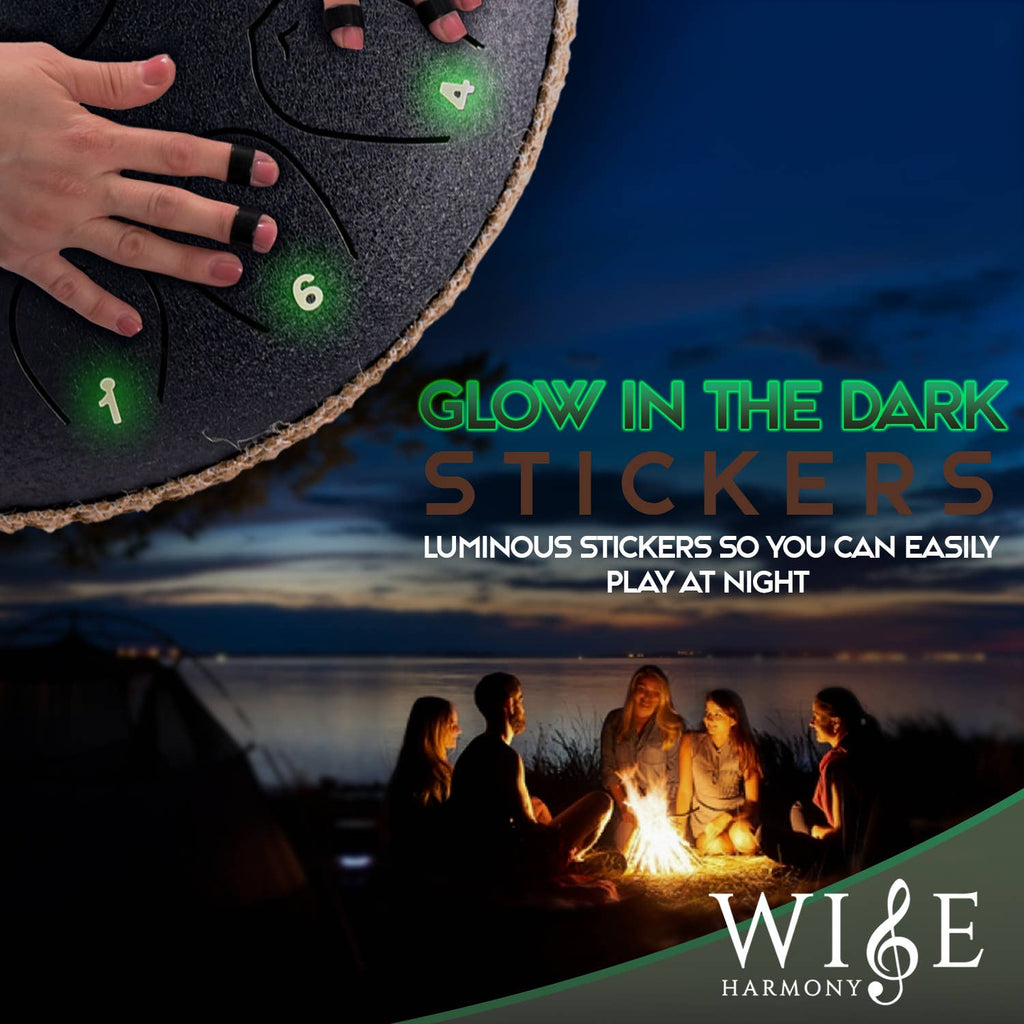 12-Inch Steel Tongue Drum - 13 Notes - Rain Drum: Blue