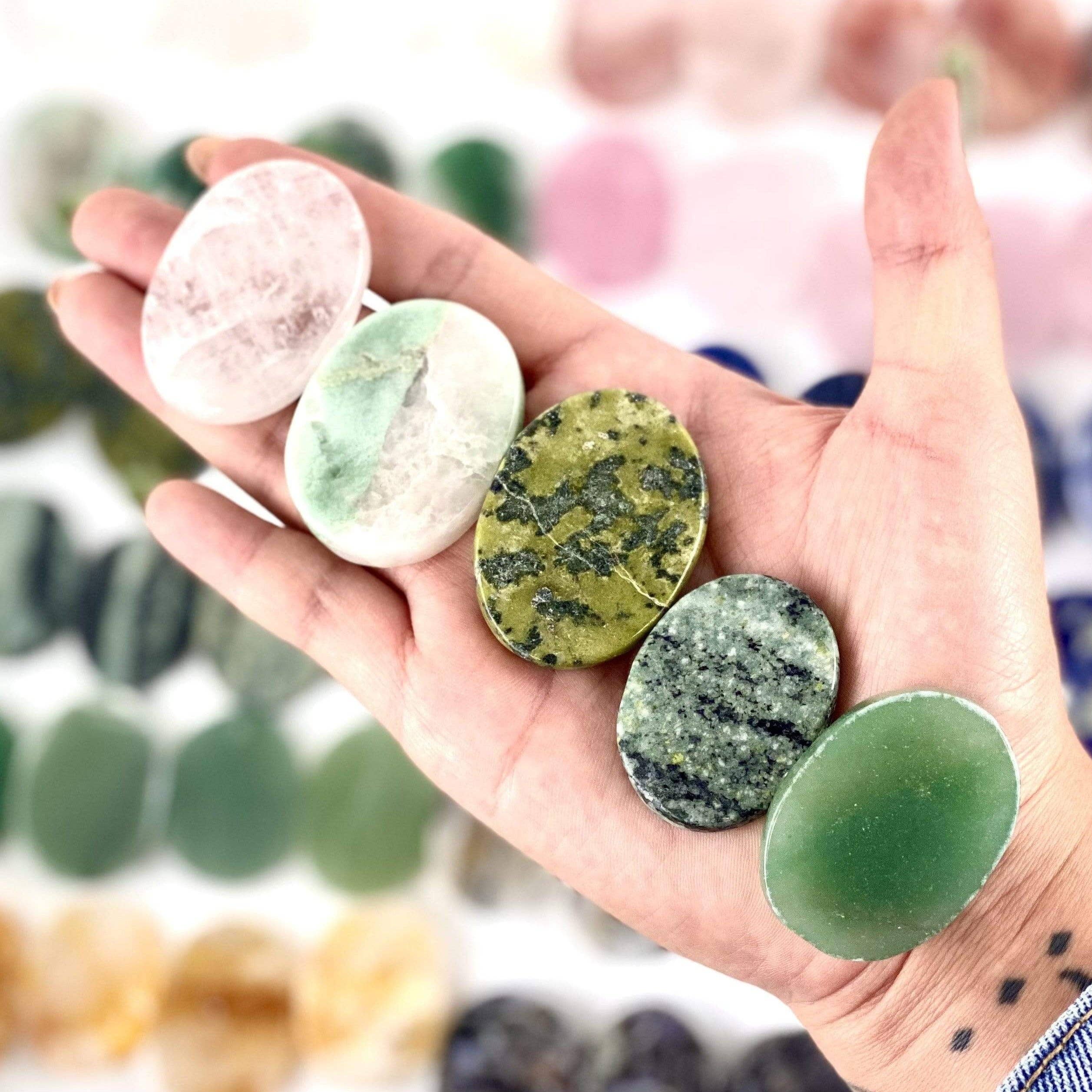 Gemstone Crystal Worry Stone - Finger Massage Stone (RK11): Golden healer Quartz
