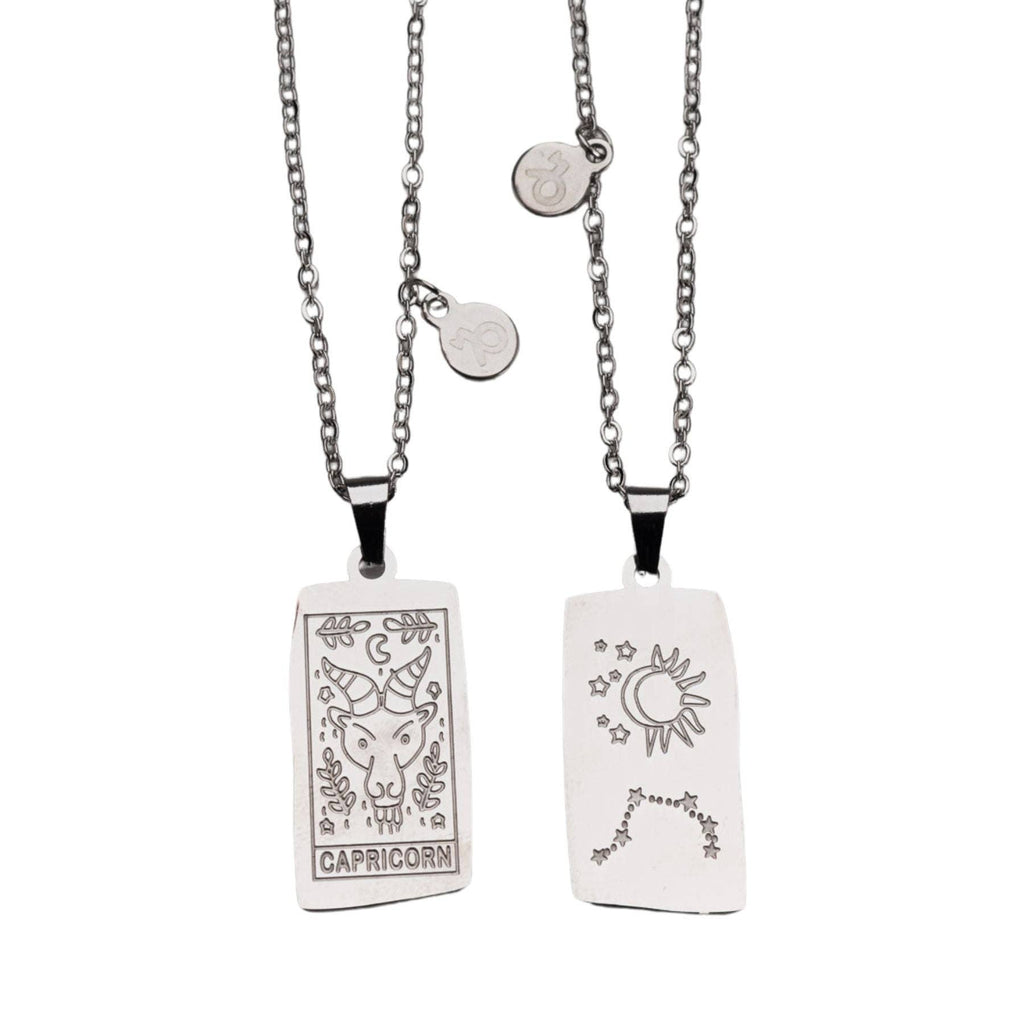 Zodiac Tarot Card & Astrology Necklace: Gold Plated / Gemini