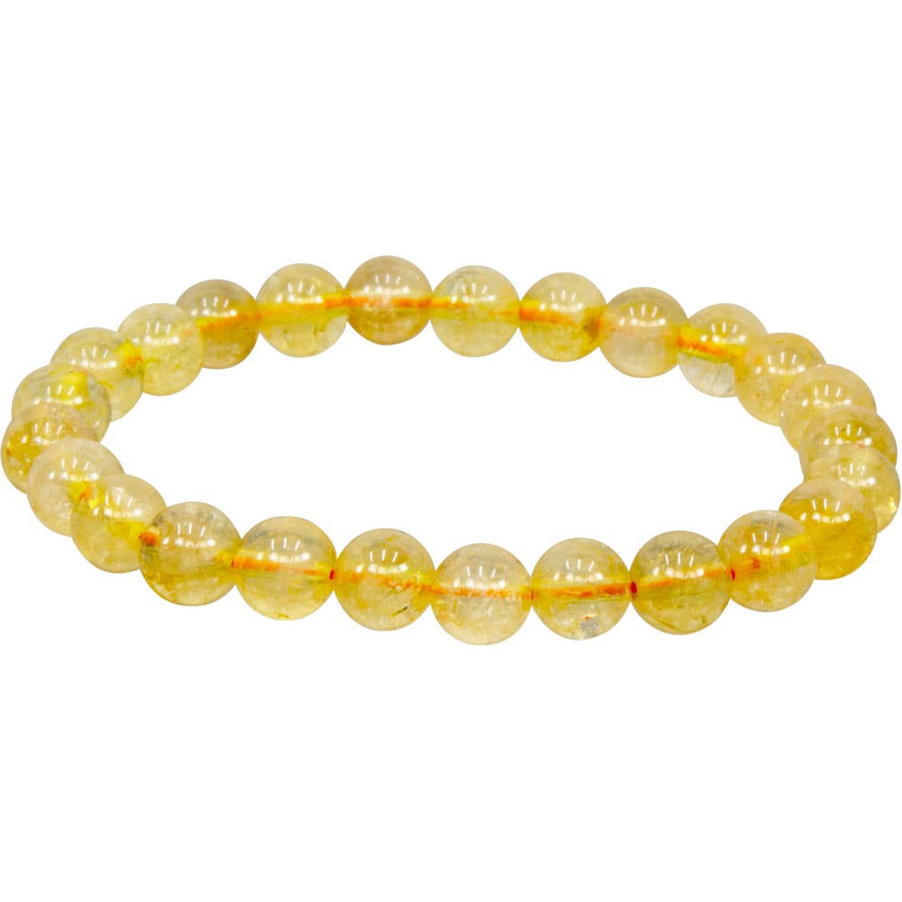 Elastic Bracelet 6-7mm Round Beads - Citrine (Each)
