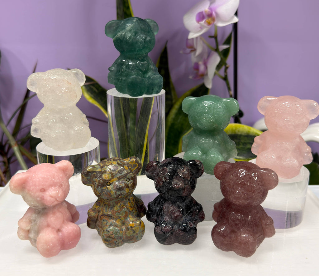 6cm Natural Crystal Teddy Bears Healing Energy