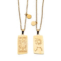 Zodiac Tarot Card & Astrology Necklace: Gold Plated / Capricorn