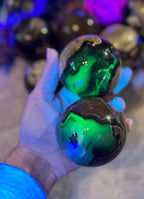 Volcano Agate Crystal Spheres, UV Fluorescent Crystal Balls: 300-349 Grams