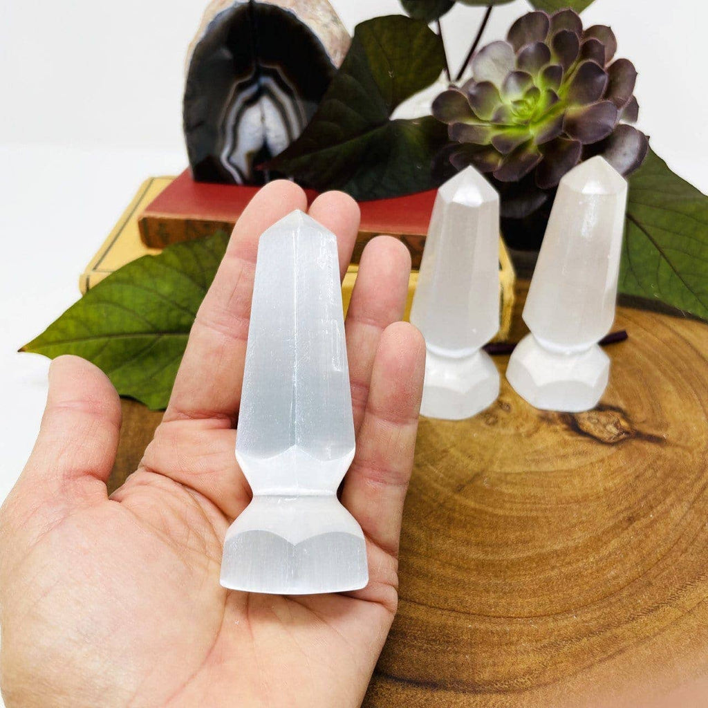 Selenite Crystal Point Spear Tips - 6 sided Stone Point
