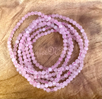 Natural Rose Quartz 4mm Faceted Crystal Stretch Bracelet