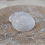 Buddha Engraved Selenite Palm Stone