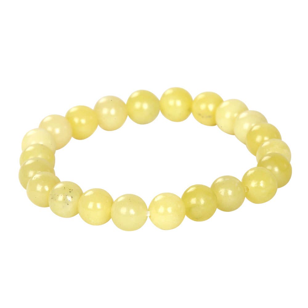 8mm Crystal Gemstone Energy Bead Stretch Bracelets: Labradorite