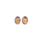 STERLING SILVER - EARRING STUDS SUNSTONE OVAL 8 MM L