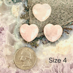 Rose Quartz Crystal Hearts - By Size : Size 2